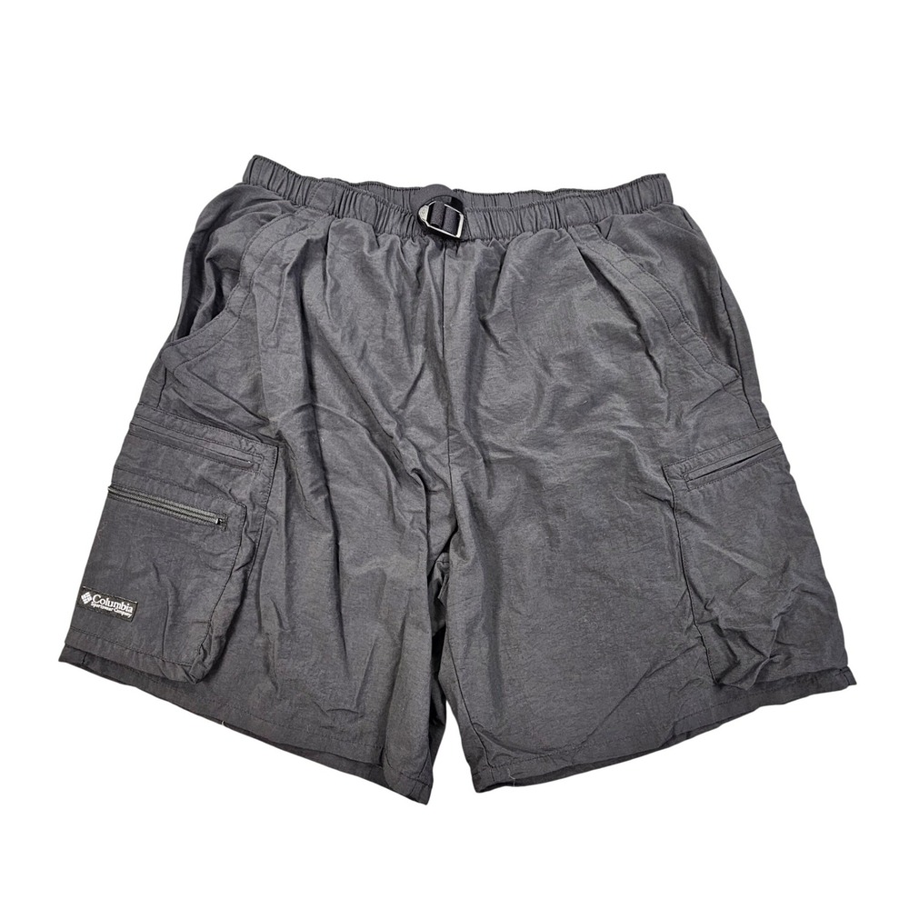 Columbia PFG Men's Medium Gray Cargo Hiking Shorts Mesh Lined Nylon 7" Inseam